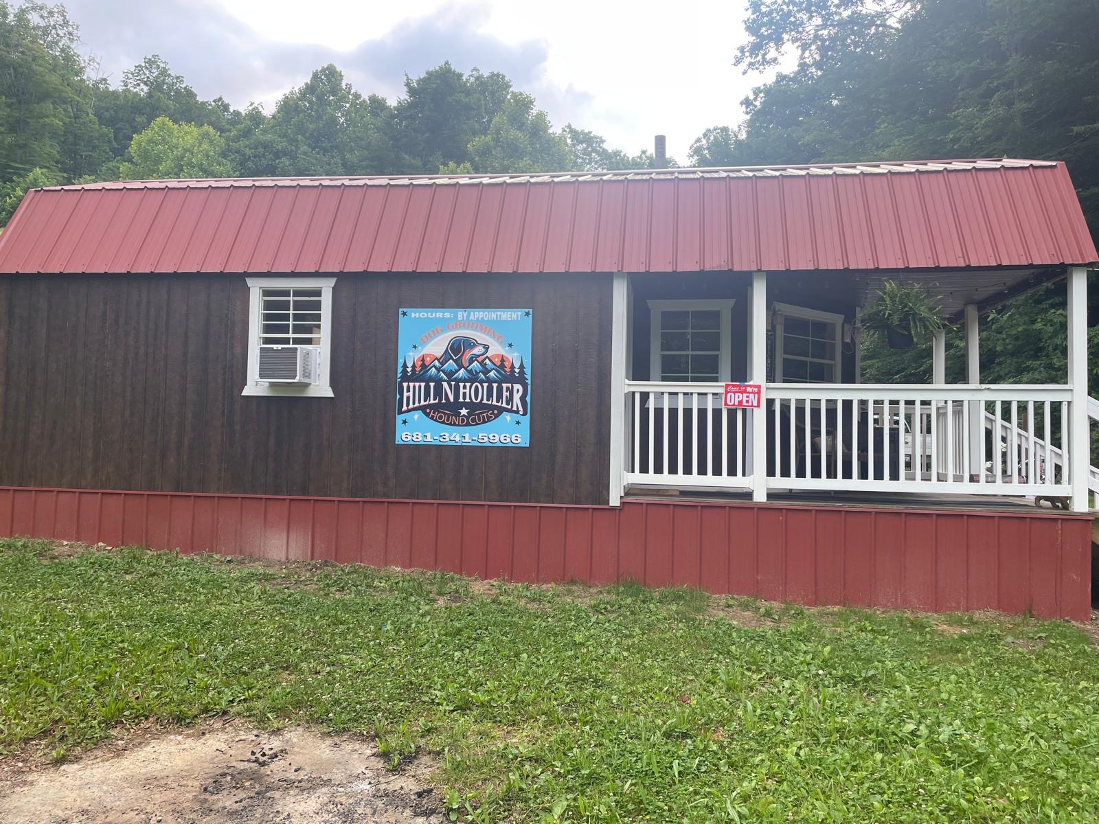 Hill N Holler Hound Cuts storefront in Alkol, West Virginia